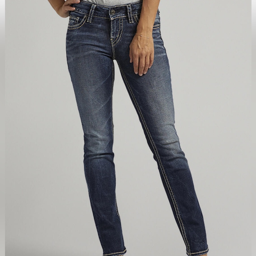New Silver Jeans Suki Curvy Fit Mid Rise Straight Leg Sz 29